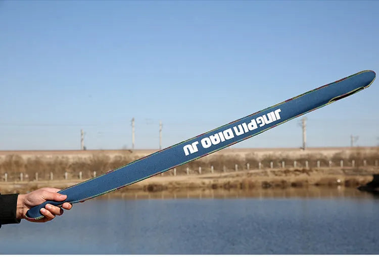 Brown telescopic fishing rod bag for storage of rods up to 150cm long