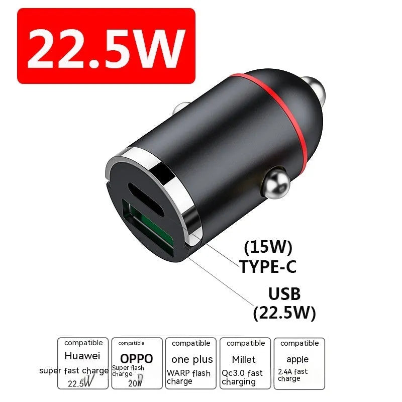 Black 200W car charger with zinc alloy housing and USB output interface
