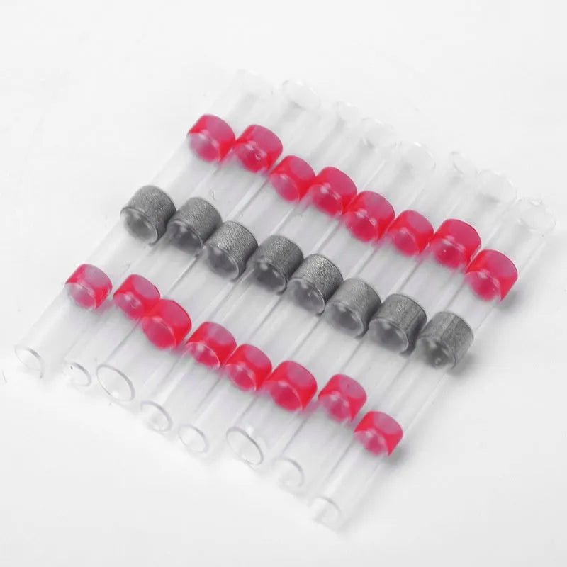 Assortment of blue, green, orange, purple, red, white, and yellow plastic heat shrink solder ring terminals