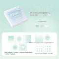 Square 70mm multifunctional notepad with gradient colour cover, showing sticky notes and parchment inner pages.