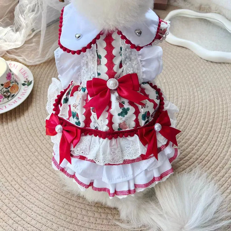 Princess style rabbit skirt dog dress costume for small pets with polyester material