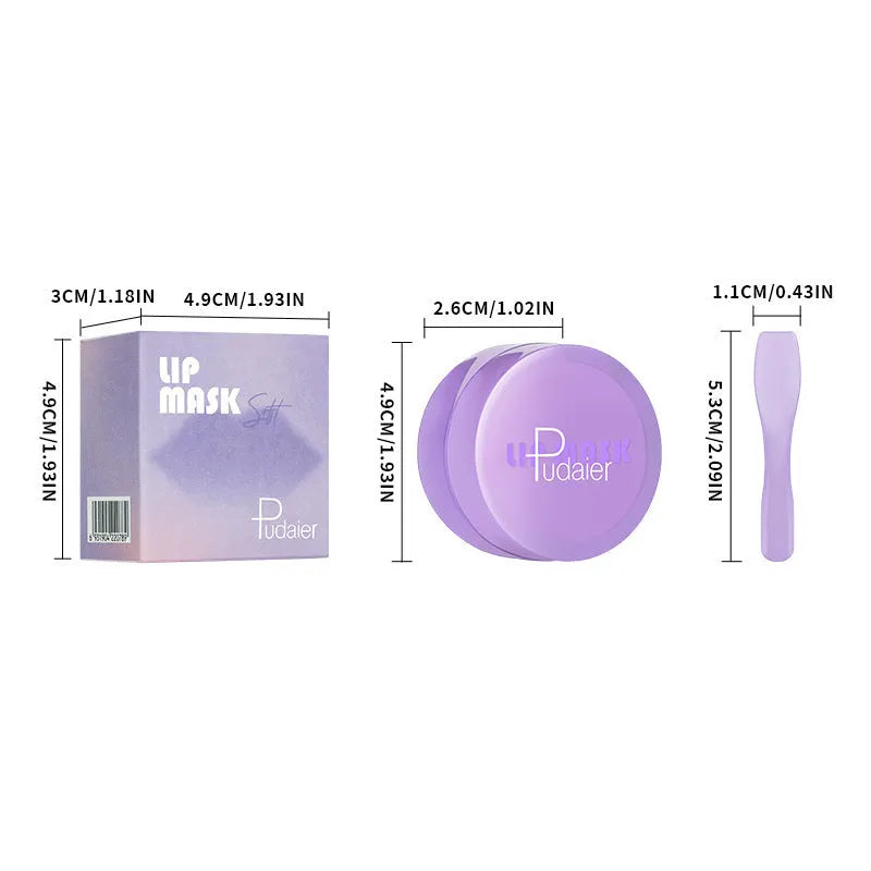 Lip exfoliating balm with gel formula and applicator tools for peel-off treatment