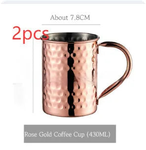 Stainless steel Moscow mule cup with copper plating in metallic finish