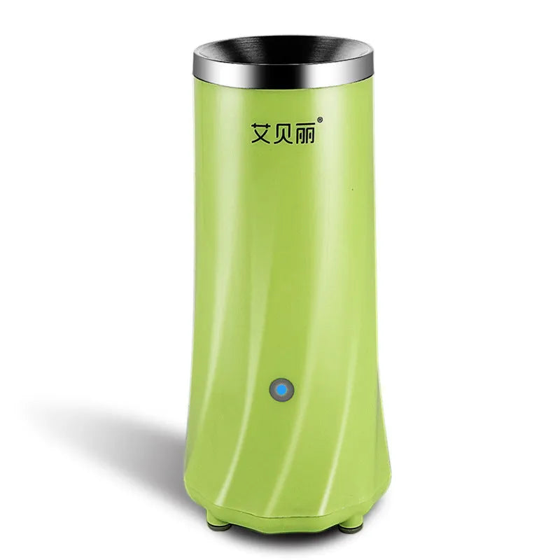 Mini breakfast machine in beige or green colour with compact automatic design