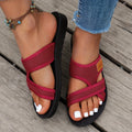 Summer outdoor women's breathable mesh slippers in black with plastic sole