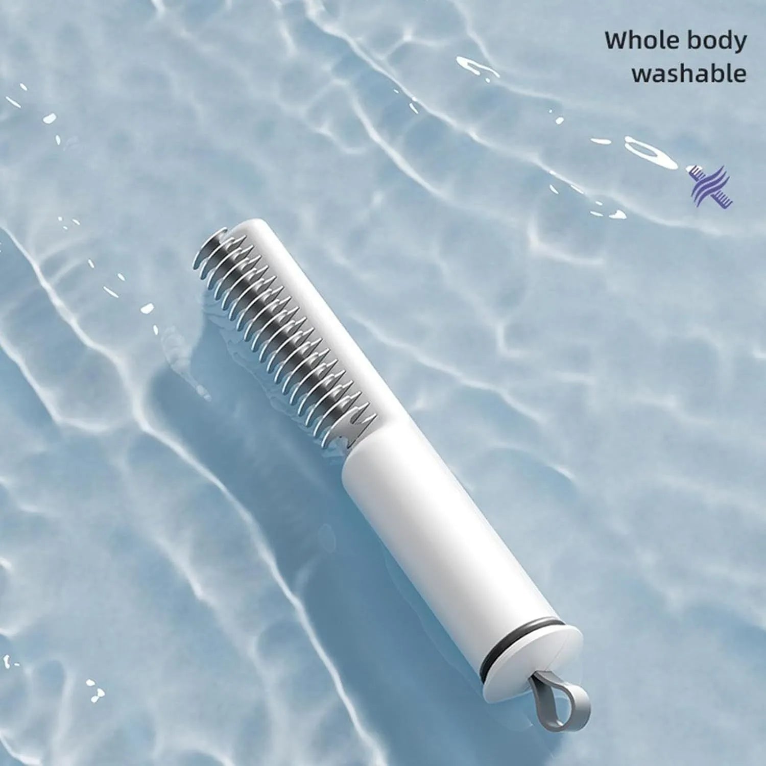 Stainless steel pet dematting comb with ergonomic handle for removing knots from dog coats