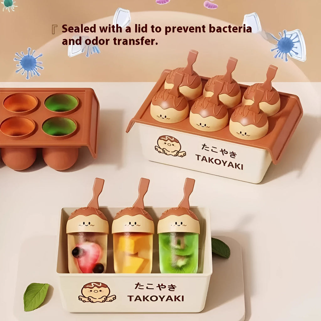 Octopus balls ice cream mould plastic Japanese takoyaki style frozen dessert maker