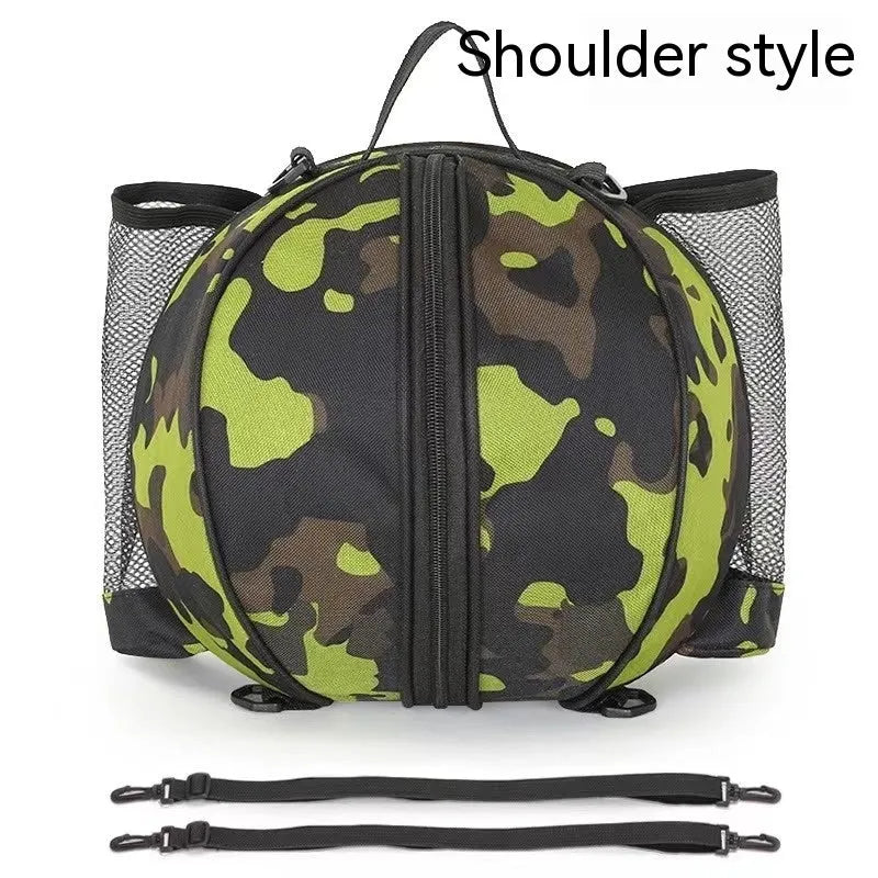 Oxford cloth basketball bag with 9L capacity showing one-shoulder and two-shoulder carrying options
