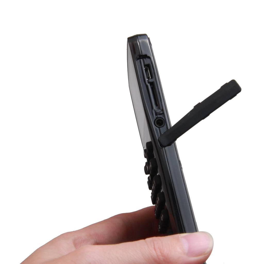 Black multifunctional e-book reader with 2.8cm screen and adjustable strap showing language selection interface