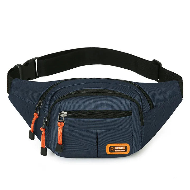 Waterproof slanted chest bag in black, blue, gray or green colour options