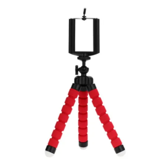 Black flexible mini octopus tripod with bendable legs and 1/4-20 camera mount screw