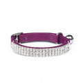 Rhinestone decorated velvet cat collar adjustable from 20 to 30 cm length