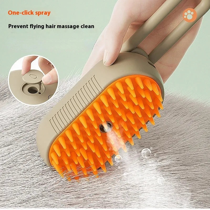 Dog grooming kit with a bottle of wash-free detangling spray and a matching ABS plastic massage comb.