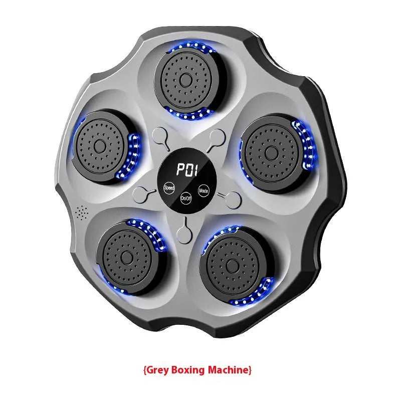 Wall-mounted boxing target with Bluetooth music recognition system and included gloves
