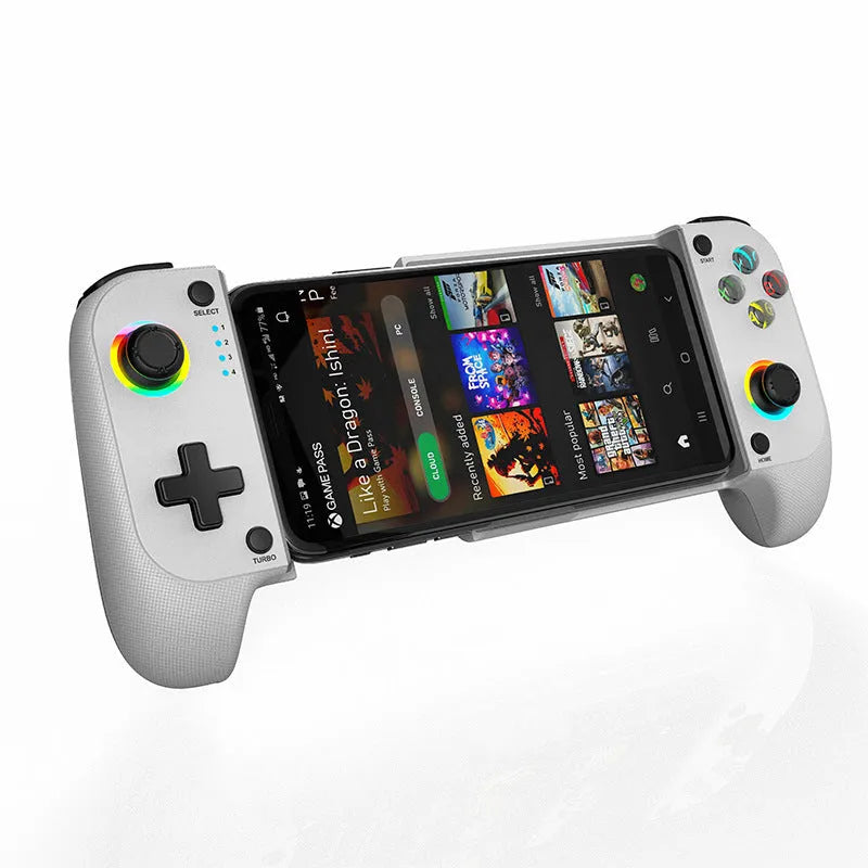 Bluetooth wireless mobile game controller for Android and iOS smartphones with USB-C charging port