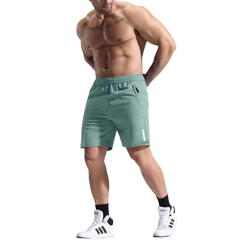Men's bamboo fibre polyester sports shorts with elastic waist in multiple colour options