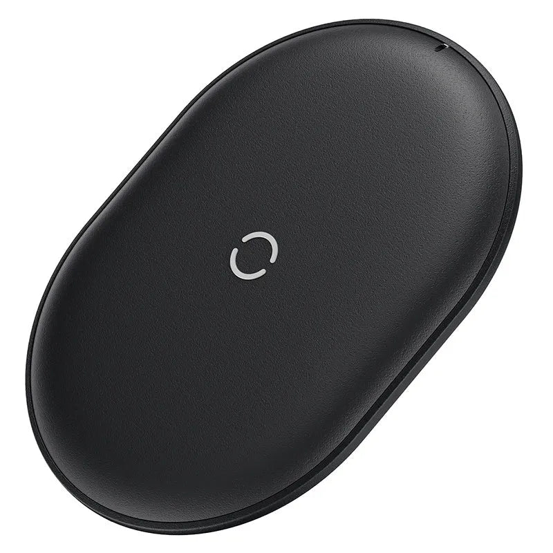 Baseus rough wireless charging pad in black or white with Type-C port and 15W power