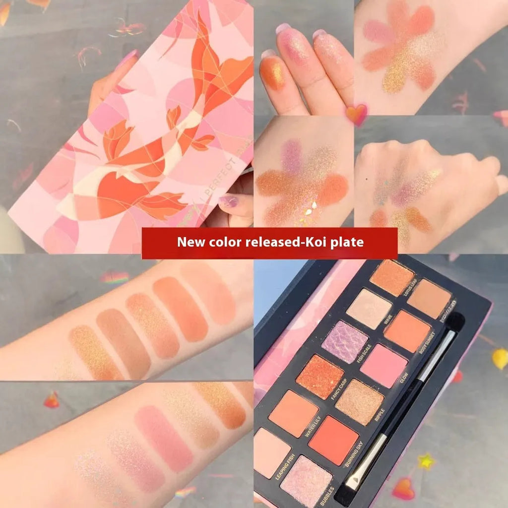 Twelve-colour animal theme eye shadow palette with shimmer and matte finishes