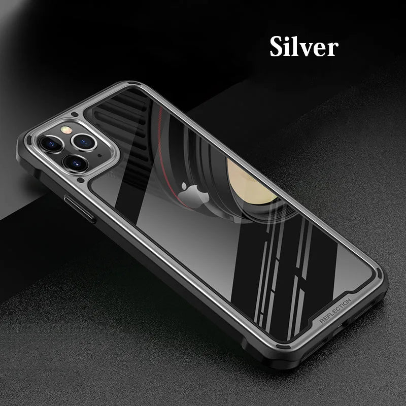 Transparent silicone iPhone 11 case showing back cover design in six colour options