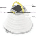 White rechargeable camping lamp with large capacity lighting for tents and outdoor use