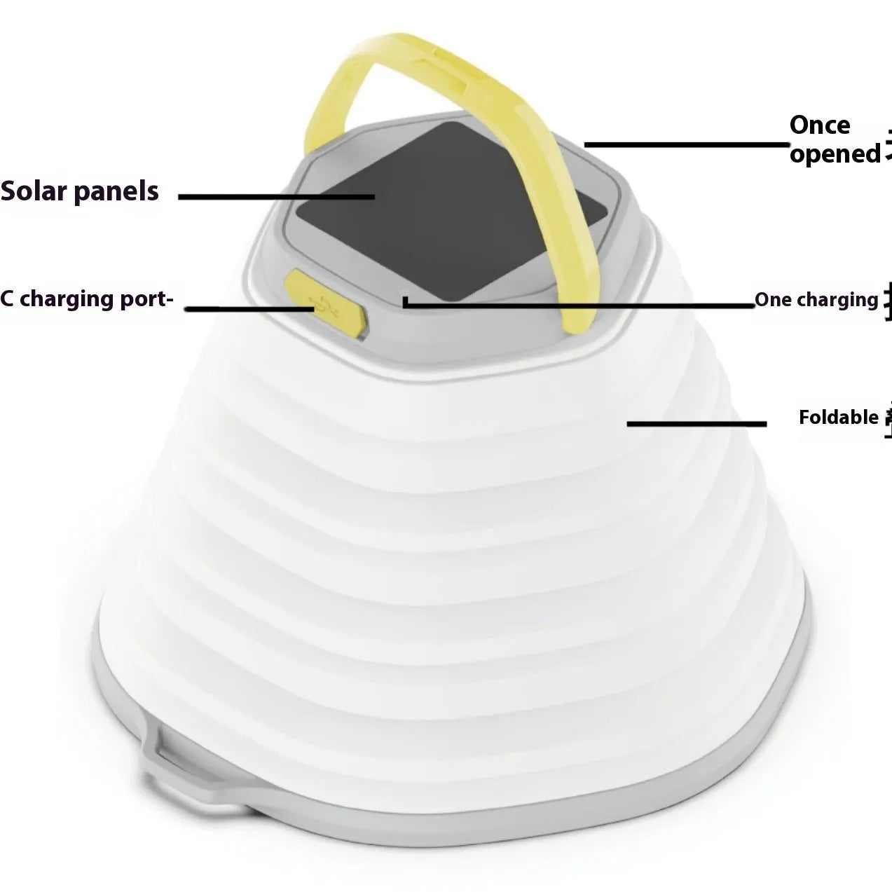White rechargeable camping lamp with large capacity lighting for tents and outdoor use