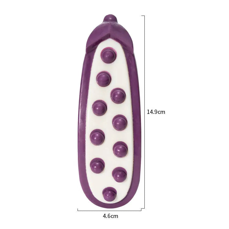 Green and purple meat-scented simulation dog toys in small and large sizes for bite-resistant chewing