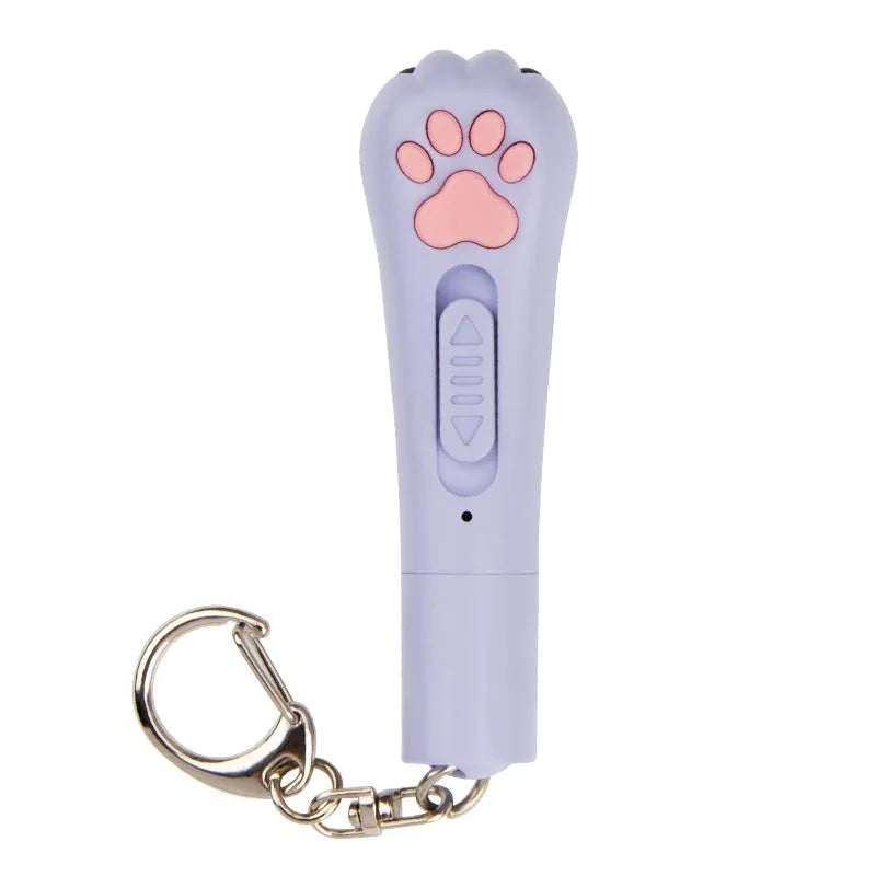 Infrared pet laser toy with cat teasing stick in blue colour.