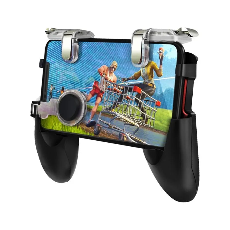 Black wired mobile phone gamepad with USB-C plug and suit handle grip design.