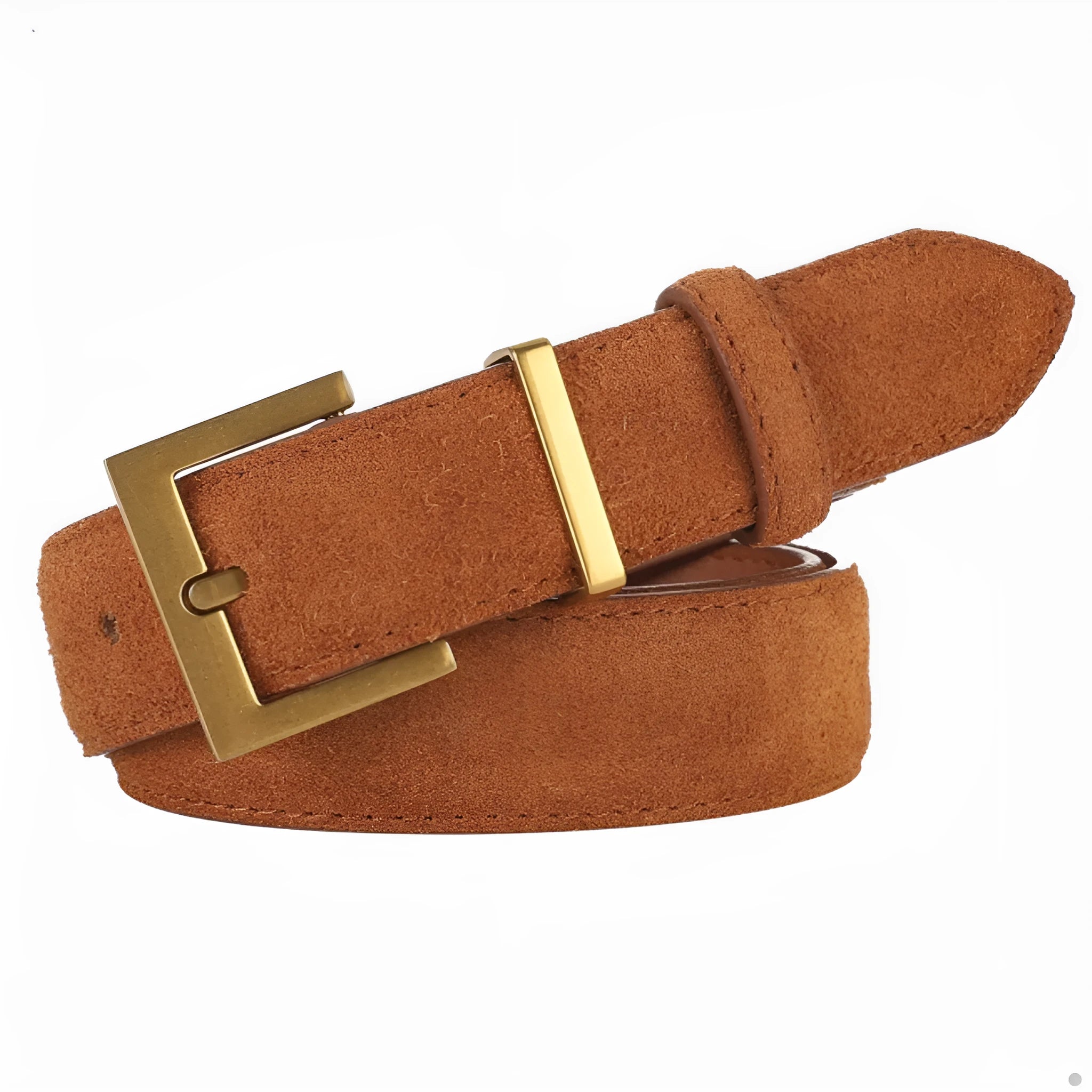 Ladies' black genuine cowhide leather belt with a silver alloy pin buckle on a 100cm length.