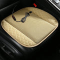 USB-powered ventilated car seat cushion in black suede leather with fan vents visible