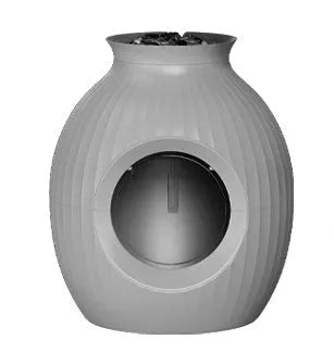 Flower pot style fully enclosed deodorant oversized ABS plastic litter box in gray, 485mm