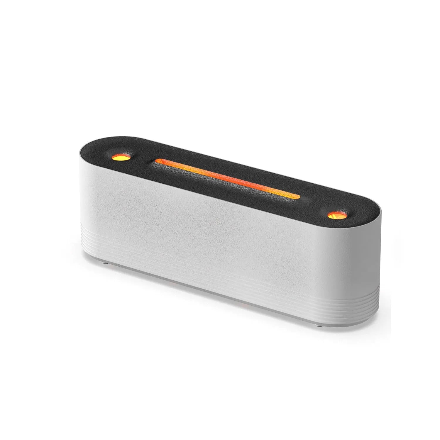 Black ultrasonic humidifier with colourful LED flame lighting and water mist output