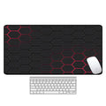 Large computer desk pad mouse mat with patterned surface and natural rubber non-slip base