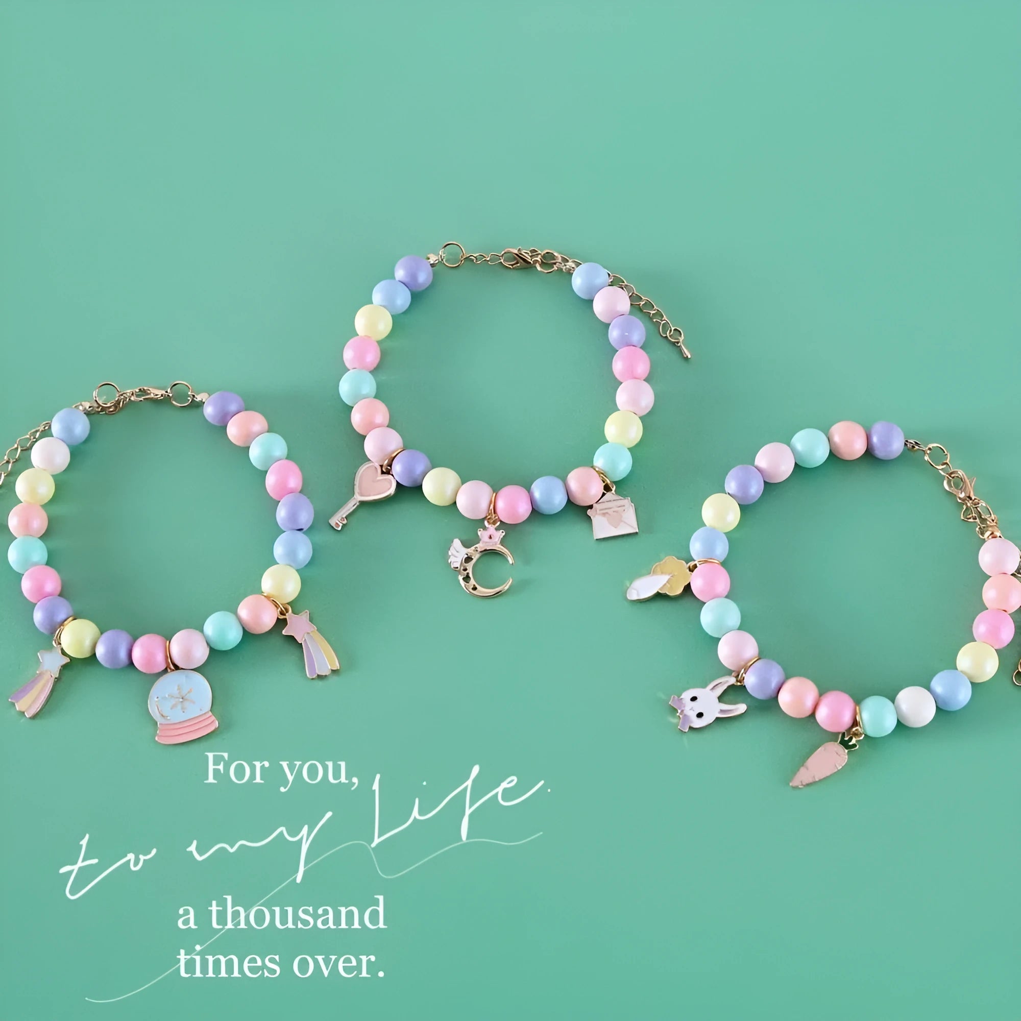 Colourful macaron-themed resin pet jewellery set with adjustable collar and bracelet for dogs and cats