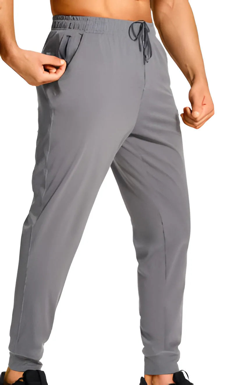 Men's loose fit polyester work trousers in solid colour with size range XS to 4XL