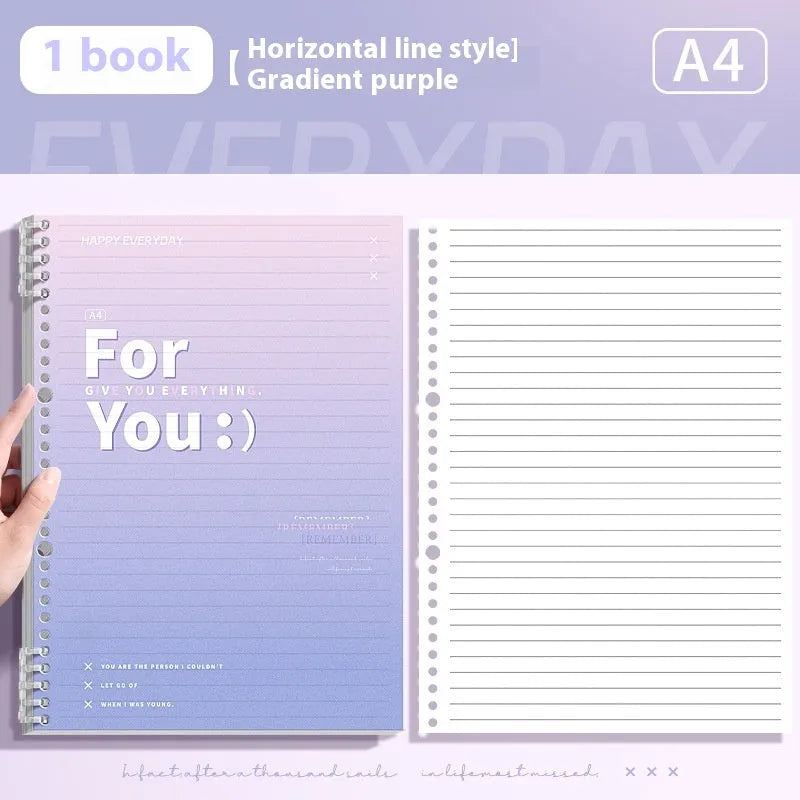 Removable coil gradient notepad with PP cover in multiple colour options