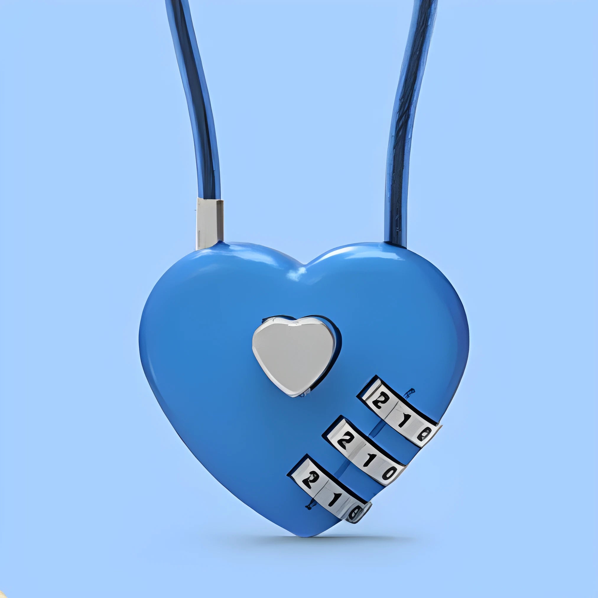 Peach heart shaped cable lock with a long steel rope in a choice of colours.