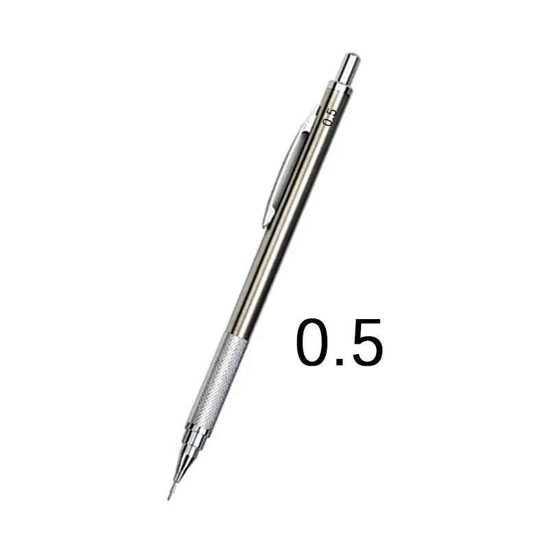 Metal automatic mechanical pencil with 0.5mm to 2.0mm lead size options