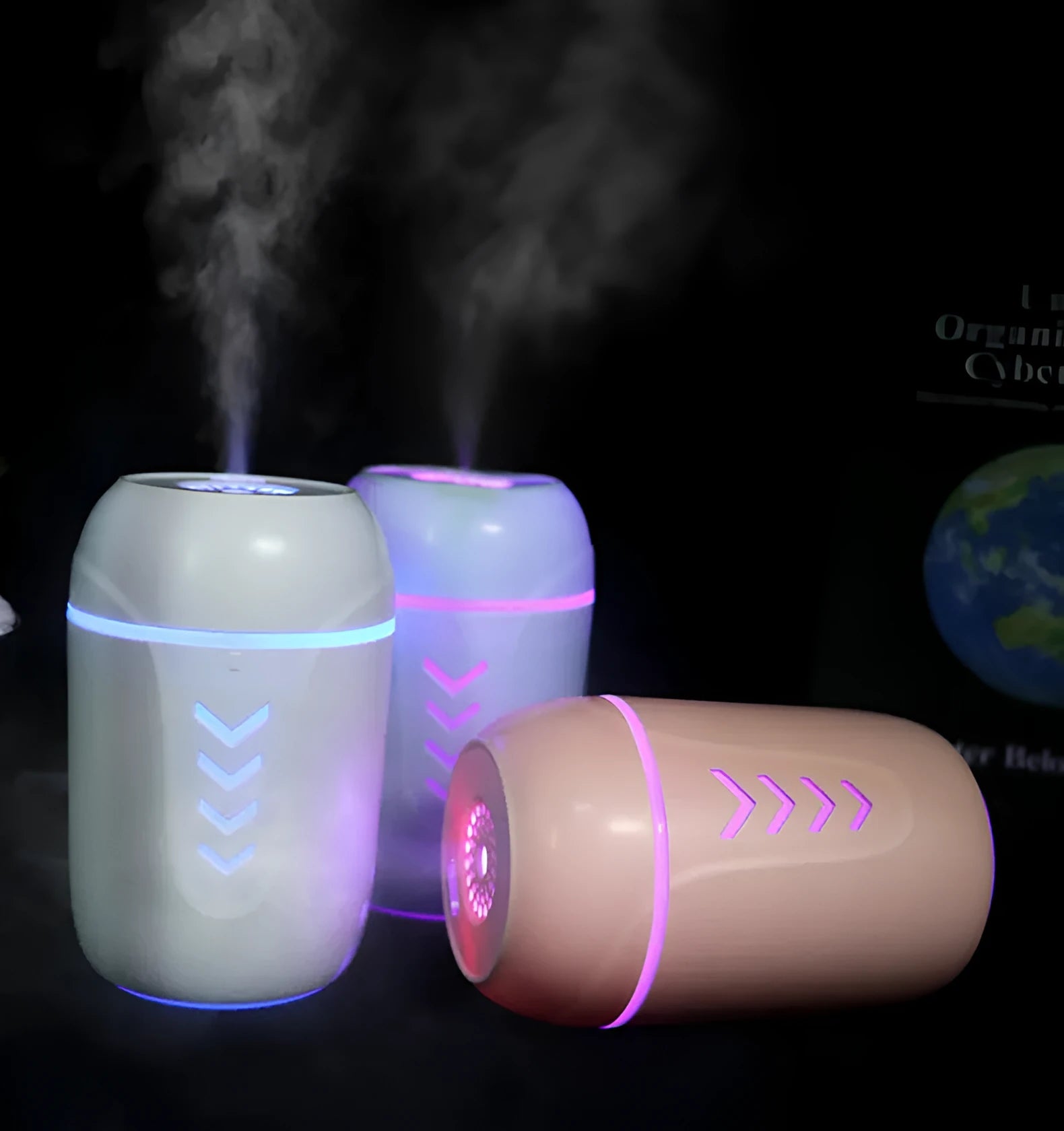 X3 portable car humidifier in columnar design with 200ml tank and dual power options