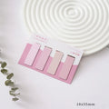 Set of four minimalist Morandi colour block magnetic bookmarks showing magnetic clasp