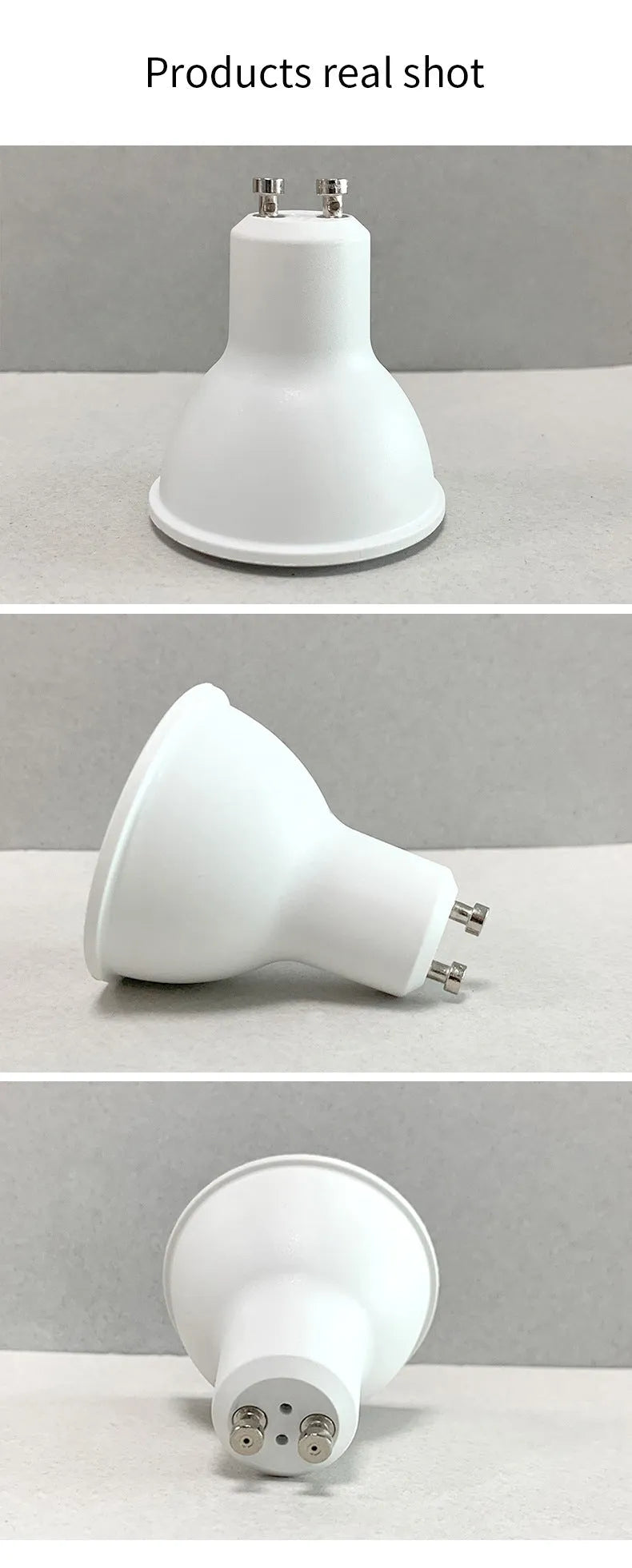 Smart GU10 LED spotlight bulb with RGBCCT lighting and Wi-Fi connectivity for voice control