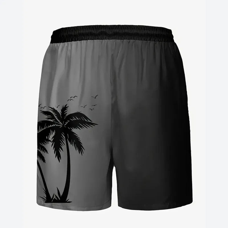 Men's loose-fit polyester beach pants in multiple colours, showing plus size options for summer leisure wear