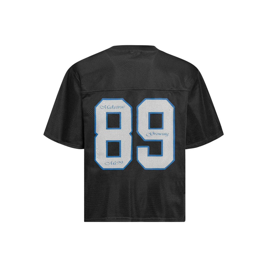 High Street loose-fitting casual T-shirt with alphanumeric printing in white or black colour options