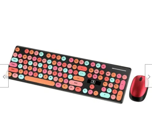 Xinmeng N620 Vibrant Yellow Mixed Colour wireless keyboard and mouse set with backlight