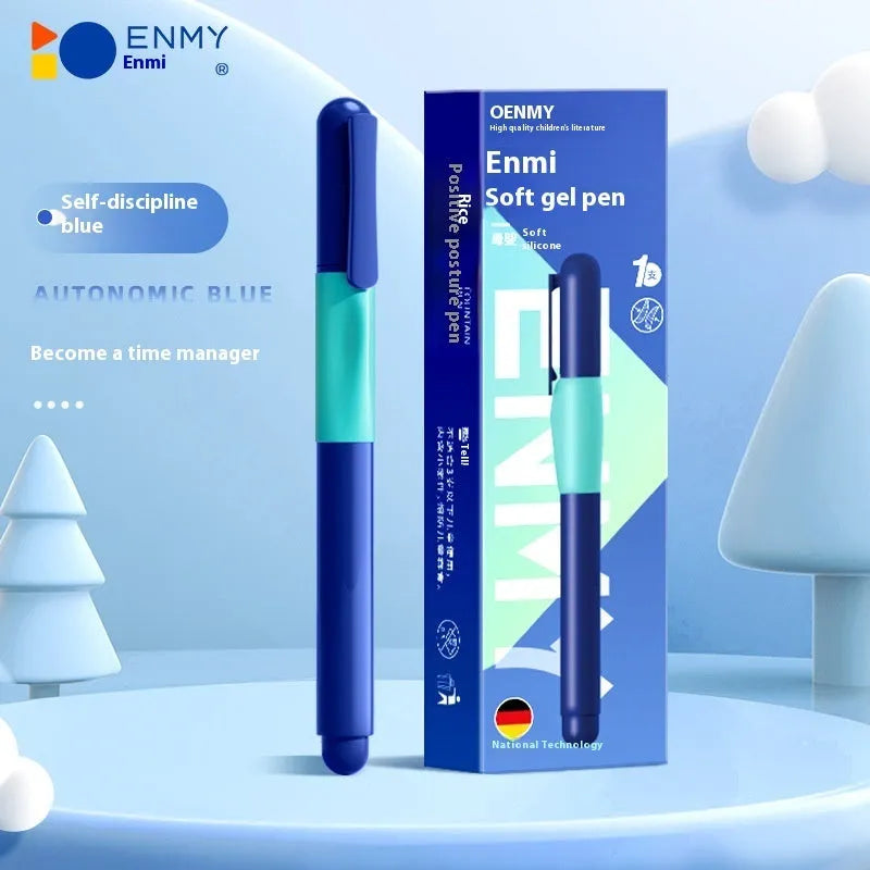 Student posture correction pen in plastic shell with ergonomic design for handwriting practice