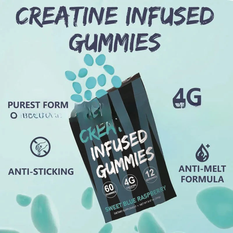 Creatine monohydrate nutritional supplement fitness gummy box with 60 pieces