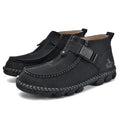 Handmade stitching casual flat bottom slip on shoes in synthetic leather available black green brown