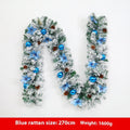 American style flocked rattan Christmas garland vine in a choice of five colours: gold, blue, silver, pink, or red.
