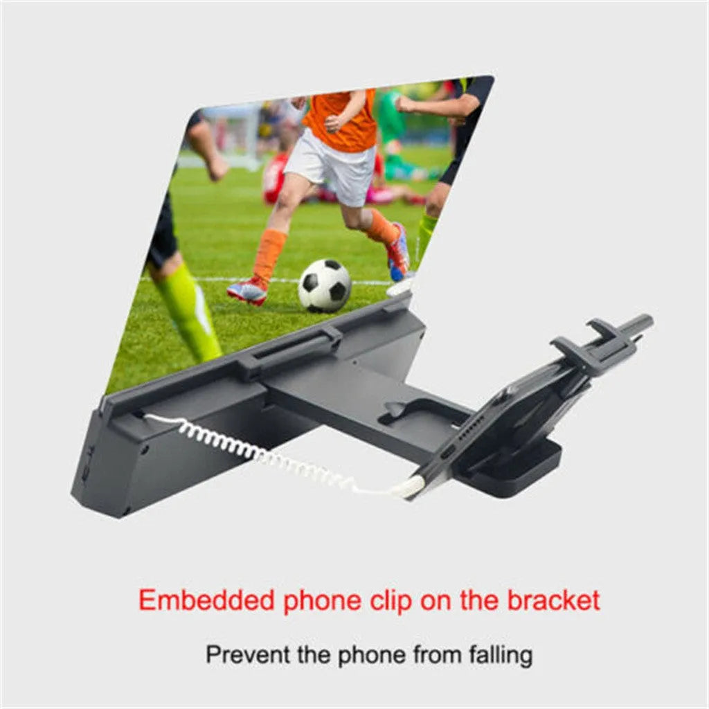 12-inch foldable mobile phone screen amplifier with speaker and flexible gooseneck stand
