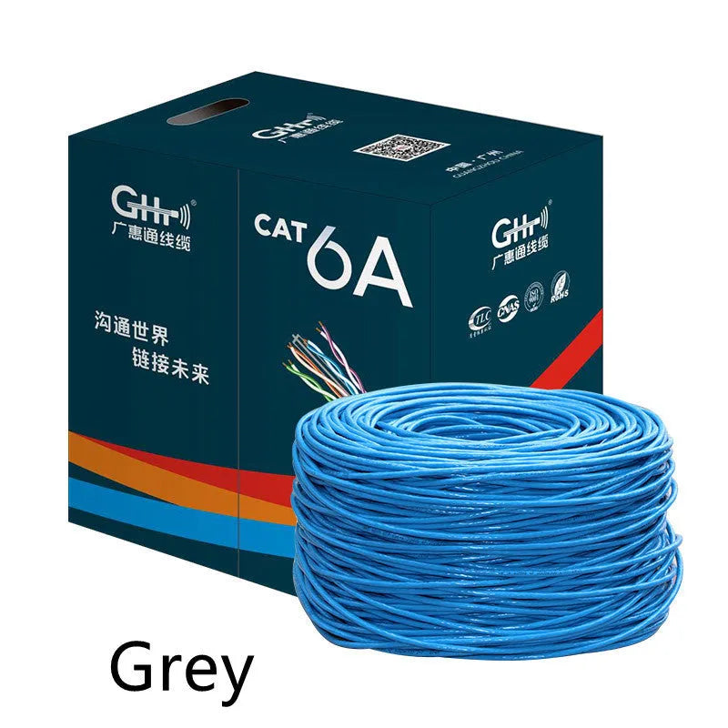 305-metre reel of blue Category 6 ethernet cable with oxygen-free copper cores for gigabit networking